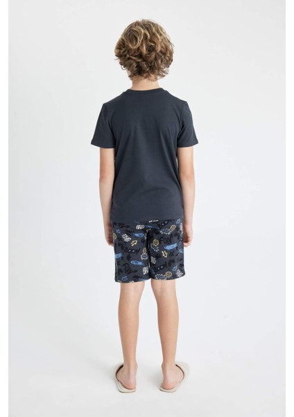 Erkek Çocuk Pijama Takımı Baskılı Kısa Kollu Üst Şort C7910A824SM