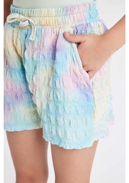 Kız Çocuk Batik Desenli Bürümcük Şort C9709A824HS