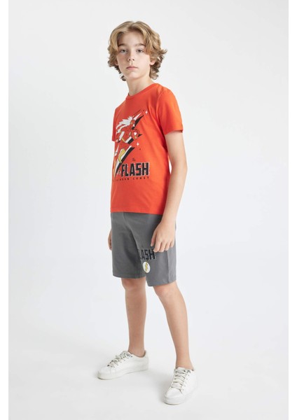 Erkek Çocuk The Flash Pijama Takımı Kısa Kollu Üst Şort C5598A824SM