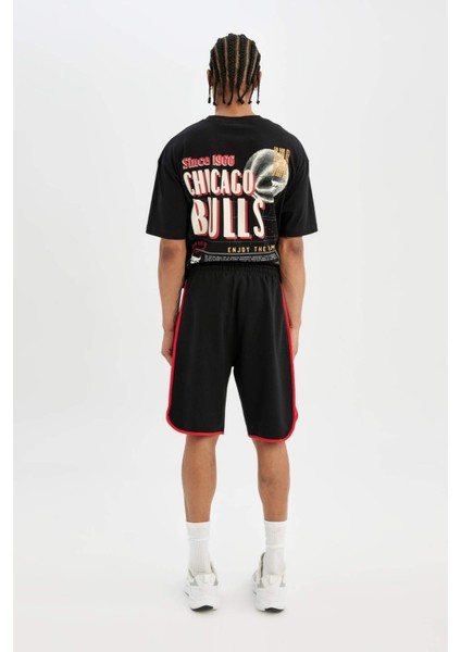 Fit NBA Chicago Bulls Standart Fit Cepli Bermuda Şort A3822AX24SM