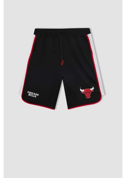 Fit NBA Chicago Bulls Standart Fit Cepli Bermuda Şort A3822AX24SM