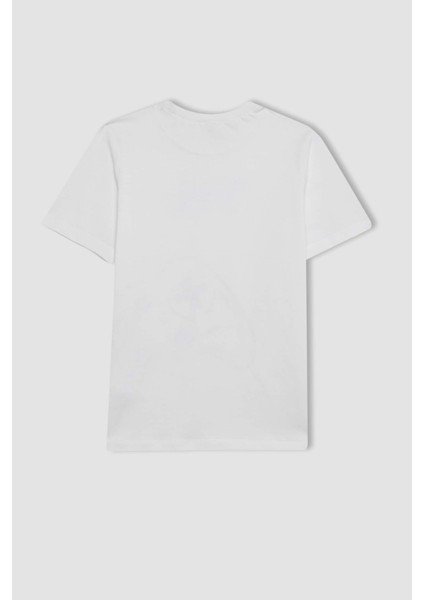 Erkek Çocuk 2'li Takım Baskılı Kısa Kollu Tişört Deniz Şortu C1395A824HS