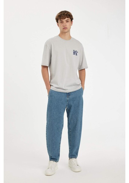 Comfort Regular Fit Rahat Kalıp Bisiklet Yaka Baskılı Kısa Kollu Tişört C4082AX24SM