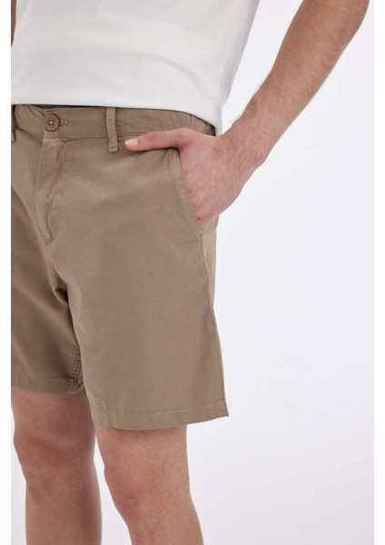 Regular Fit Keten Bermuda Şort A2667AX24SM