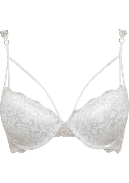 Fall in Love Bridal Dantelli Beyaz Push Up Balenli Bra B8716AX24SM