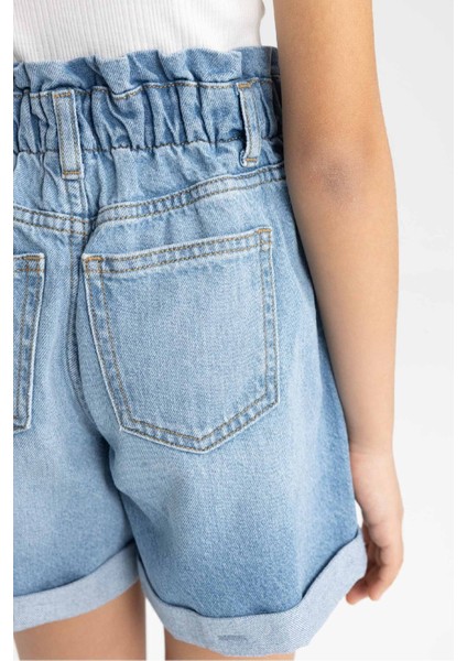 Kız Çocuk Paperbag Jean Şort