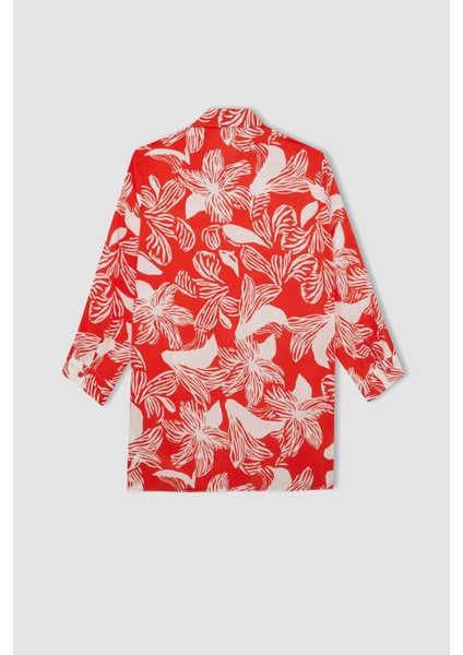 Loose Fit Desenli Uzun Kollu Gömlek U3684AZ24SM