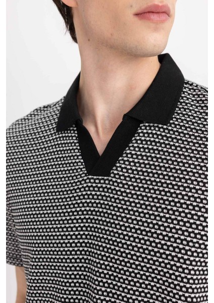 Regular Fit Polo Yaka Desenli Kısa Kollu Tişört B6548AX24SP