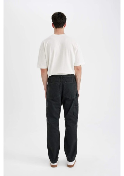 Kanvas Pantolon Wide Leg Bol Rahat Kesim Düz Paça C2091AX24SM