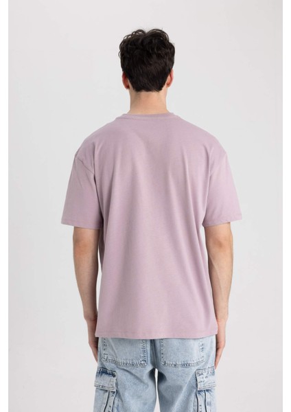 Boxy Fit Bisiklet Yaka Kısa Kollu Basic Tişört