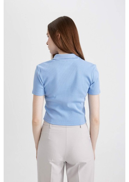Fitted Polo Yaka Fitilli Kaşkorse Kısa Kollu Tişört A0379AX24SM indirimleri
