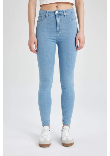Jegging Yüksek Bel Bilek Boy Dar Paça Basic Jean Pantolon B7498AX24SP