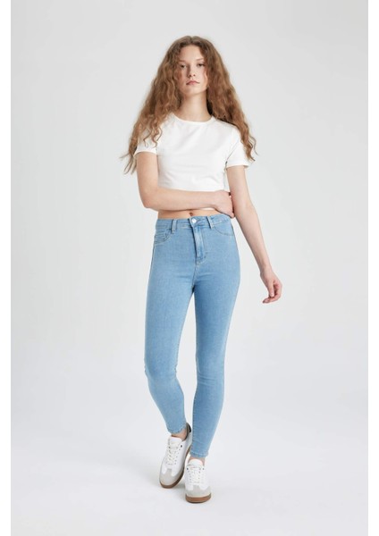 Jegging Yüksek Bel Bilek Boy Dar Paça Basic Jean Pantolon B7498AX24SP