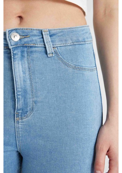 Jegging Yüksek Bel Bilek Boy Dar Paça Basic Jean Pantolon B7498AX24SP