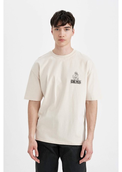One Piece Oversize Fit Bisiklet Yaka Baskılı Kısa Kollu Tişört B8098AX24SM indirimleri