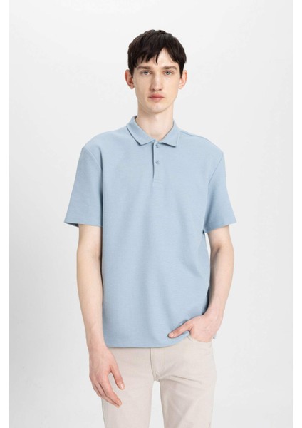 New Regular Fit Basic Düz Kısa Kollu Polo Tişört B4939AX24SP