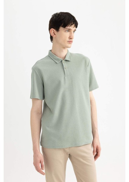 New Regular Fit Basic Düz Kısa Kollu Polo Tişört B4939AX24SP