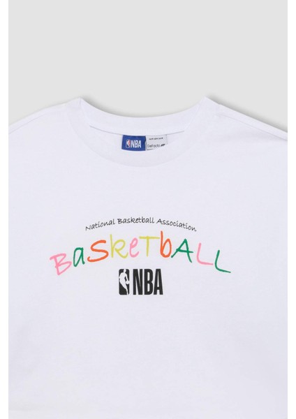 Fit NBA Wordmark Oversize Geniş Kalıp Bisiklet Yaka Kısa Kollu Tişört B9974AX24SM