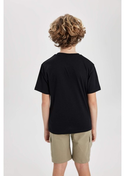 Erkek Çocuk Bisiklet Yaka Baskılı Kısa Kollu Tişört C3300A824SM