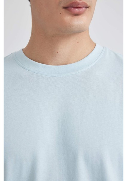%100 Pamuk New Regular Fit Bisiklet Yaka Basic Düz Kısa Kollu Tişört V7699AZ24SP