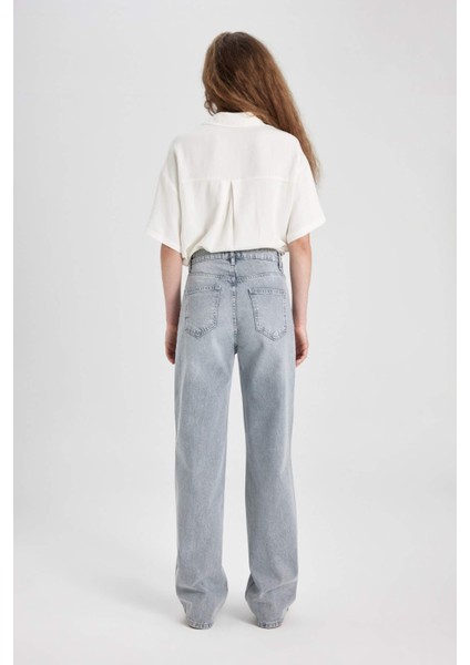 90's Wide Leg Yüksek Bel Geniş Paça Uzun Jean Pantolon B5008AX24SM