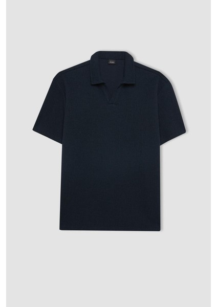 Regular Fit Polo Yaka Basic Düz Kısa Kollu Tişört B6533AX24SP
