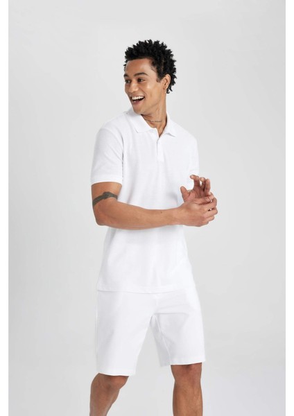 DeFactoFit Slim Fit Polo Yaka Kısa Kollu Pamuklu Tişört V2910AZ24SP