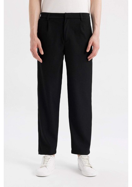 Yazlık Kumaş Pantolon Tapered Fit Normal Kesim Düz Paça Her Yöne Esneyen B6584AX24SP