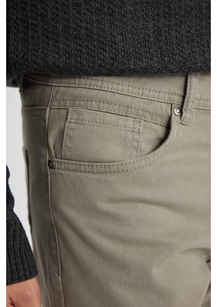 Yazlık Gabardin Chino Kanvas Pantolon Slim Fit Dar Kesim Dar Paça Cepli B2089AX24SP