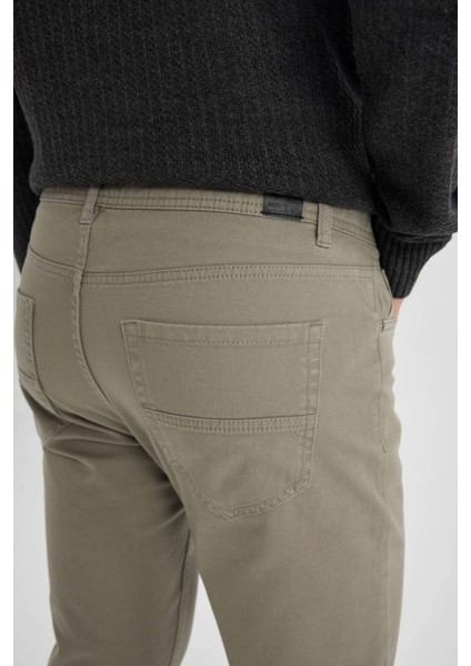 Yazlık Gabardin Chino Kanvas Pantolon Slim Fit Dar Kesim Dar Paça Cepli B2089AX24SP