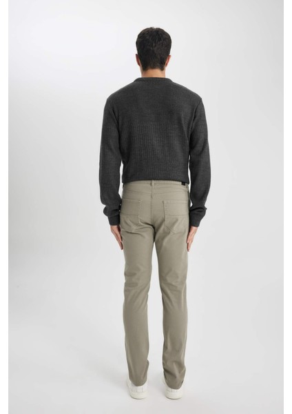 Yazlık Gabardin Chino Kanvas Pantolon Slim Fit Dar Kesim Dar Paça Cepli B2089AX24SP