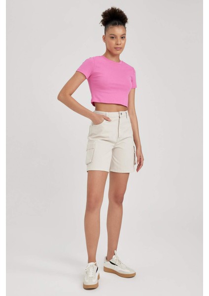 Regular Kargo Gabardin %100 Pamuk Şort