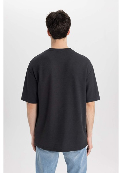 Comfort Regular Fit Rahat Kesim Bisiklet Yaka Kısa Kollu Ağır Kumaş Basic Düz Tişört B4444AX24SP