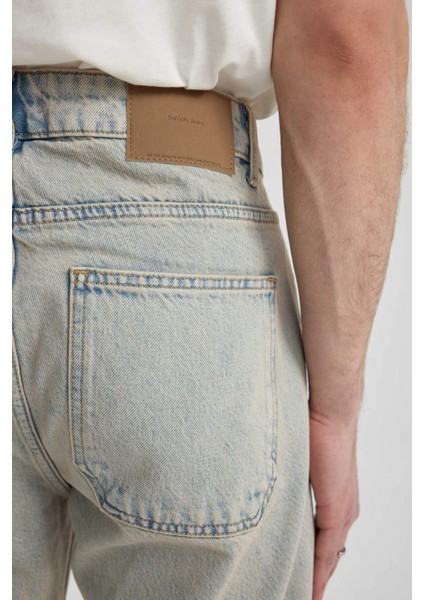Flare Fit Bol Kalıp Normal Bel Geniş Paça Soluk Efektli Jean Pantolon B8326AX24SM