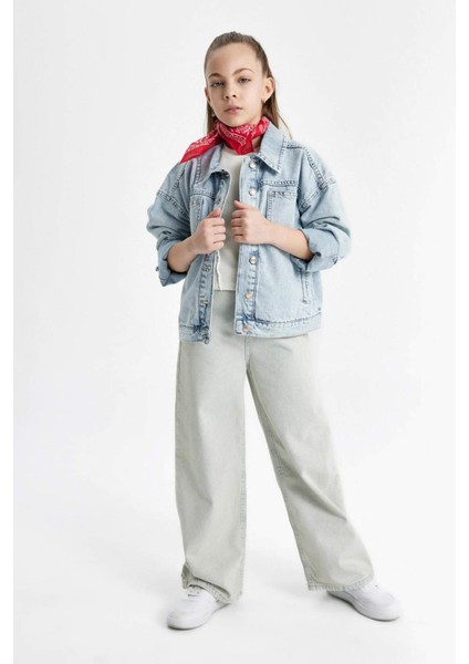 Kız Çocuk Wide Leg Geniş Paça Jean Pantolon B9825A824SM