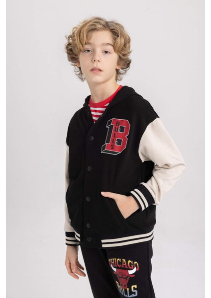 Erkek Çocuk NBA Chicago Bulls Kapüşonlu Bomber Hırka B6818A824SP