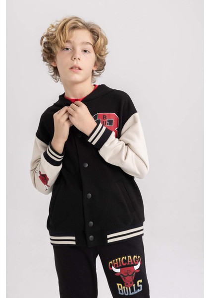 Erkek Çocuk NBA Chicago Bulls Kapüşonlu Bomber Hırka B6818A824SP