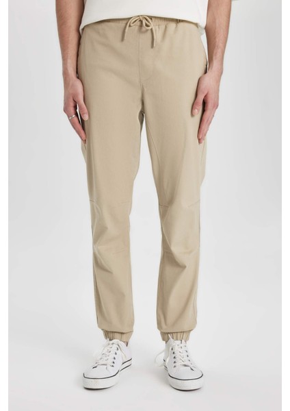 Regular Fit Jogger Gabardin Pantolon Beli Bağcıklı Cepli Düz Paça B6148AX24SP