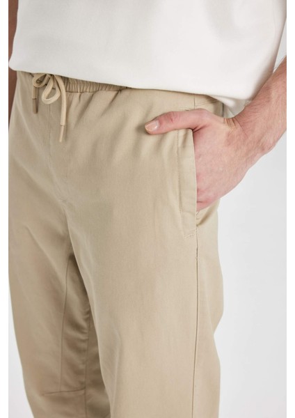 Regular Fit Jogger Gabardin Pantolon Beli Bağcıklı Cepli Düz Paça B6148AX24SP