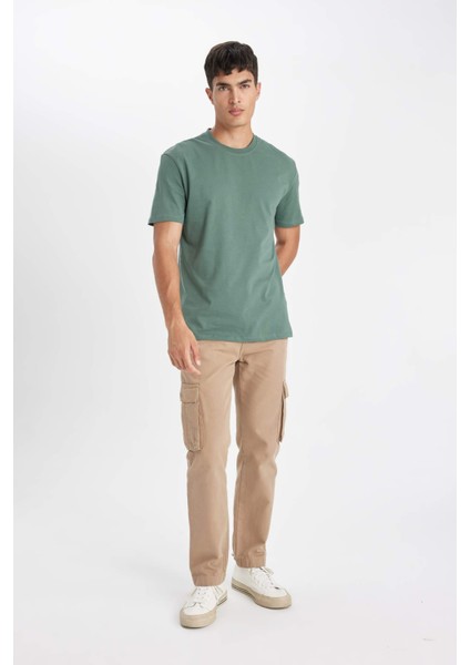 %100 Pamuk New Regular Fit Bisiklet Yaka Basic Düz Kısa Kollu Tişört V7699AZ24SP