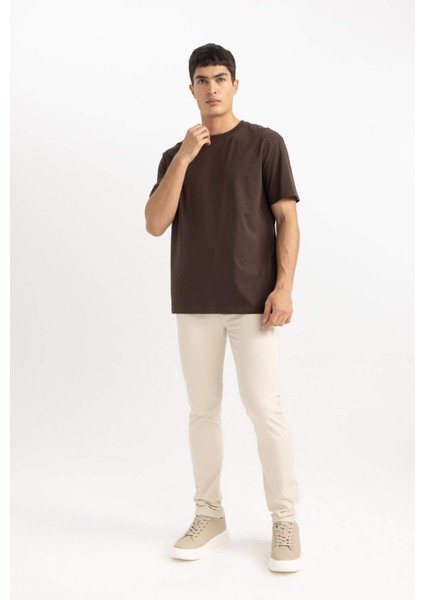 %100 Pamuk New Regular Fit Bisiklet Yaka Basic Düz Kısa Kollu Tişört V7699AZ24SP