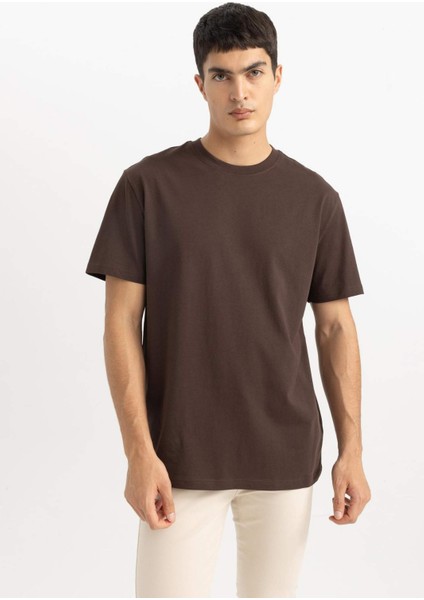 %100 Pamuk New Regular Fit Bisiklet Yaka Basic Düz Kısa Kollu Tişört V7699AZ24SP