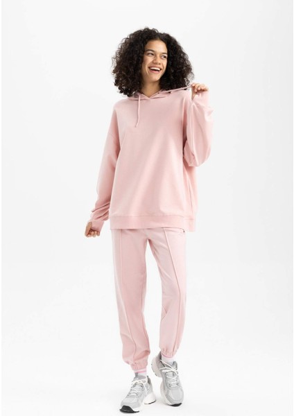 Fit Oversize Kapüşonlu Basic Düz Sporcu Sweatshirt B4656AX24SP
