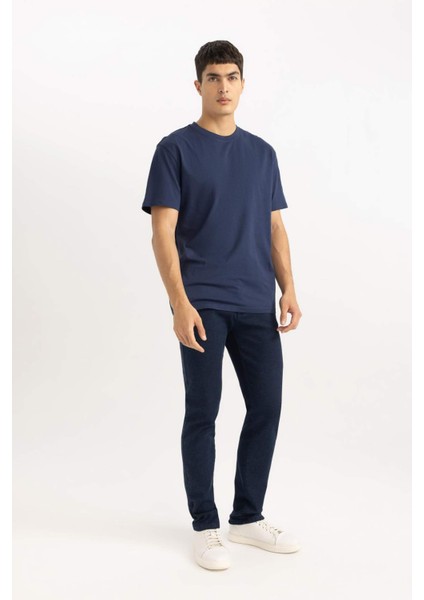 %100 Pamuk New Regular Fit Bisiklet Yaka Basic Düz Kısa Kollu Tişört V7699AZ24SP