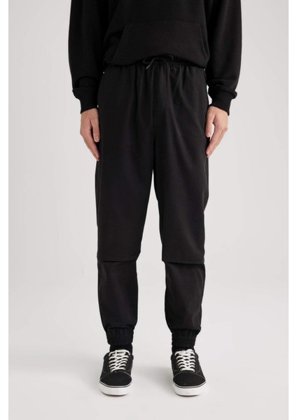 Jogger Gabardin Pantolon Regular Beli Bağcıklı Cepli Lastikli Paça B7493AX24SP