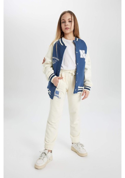Kız Çocuk NBA Wordmark Beli ve Paçası Lastikli Cepli Jogger Eşofman Altı C0902A824SP
