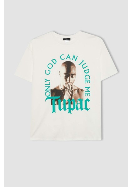 Coool Tupac Shakur Oversize Geniş Kalıp Bisiklet Yaka Kısa Kollu Tişört C3802AX24SM