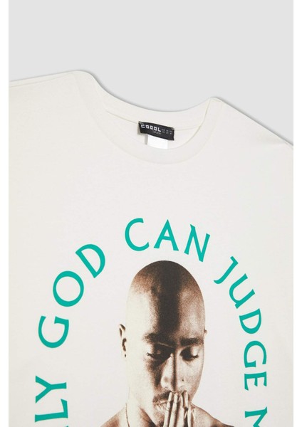 Coool Tupac Shakur Oversize Geniş Kalıp Bisiklet Yaka Kısa Kollu Tişört C3802AX24SM