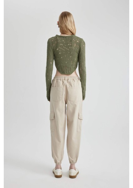 Coool Jogger Pantolon Gabardin Kumaş Normal Bel Basic Düz Kargo Cepli B0454AX24SP