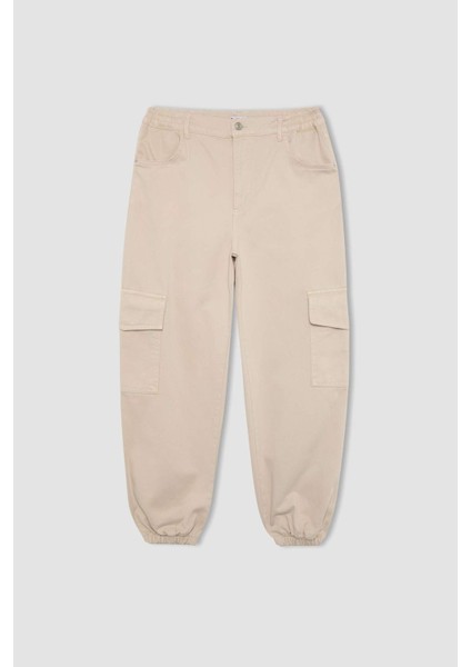 Coool Jogger Pantolon Gabardin Kumaş Normal Bel Basic Düz Kargo Cepli B0454AX24SP